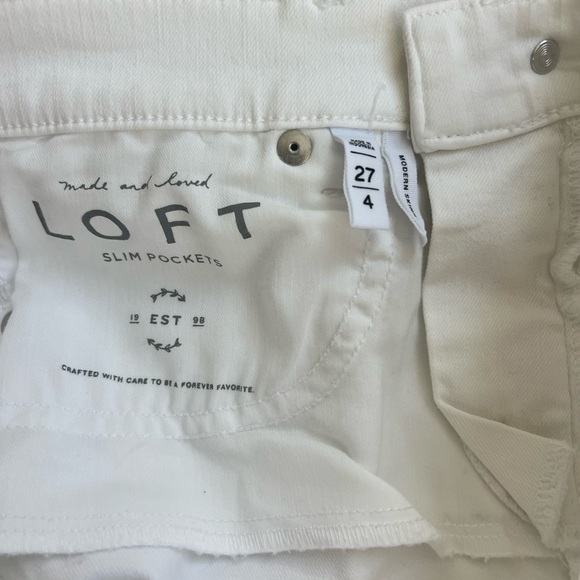 LOFT Off-White Slim Pocket Pants - Picture 2 of 4